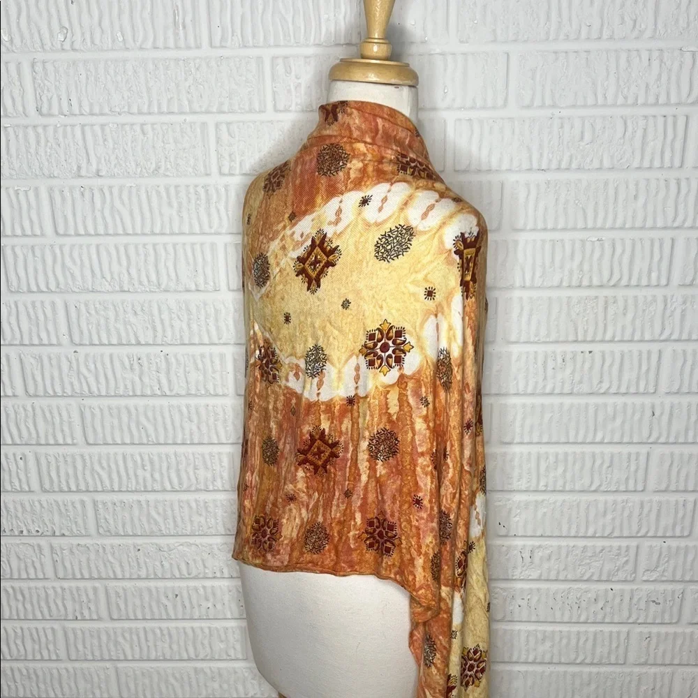 Bohemian Orange and Cream Shawl